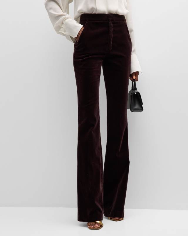 Sophie II Mid-Rise Straight Velvet Pants